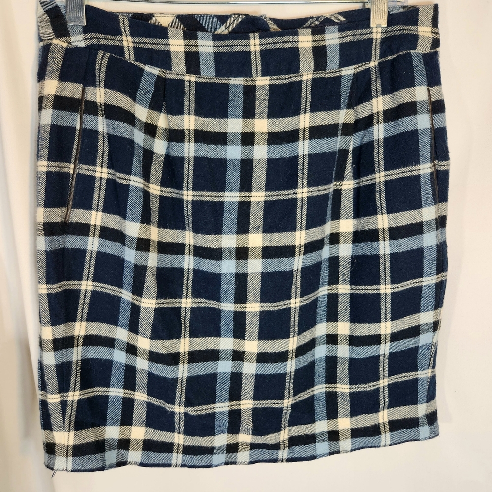 Tommy Hilfiger Blue & Cream Plaid Flannel Skirt Size 8